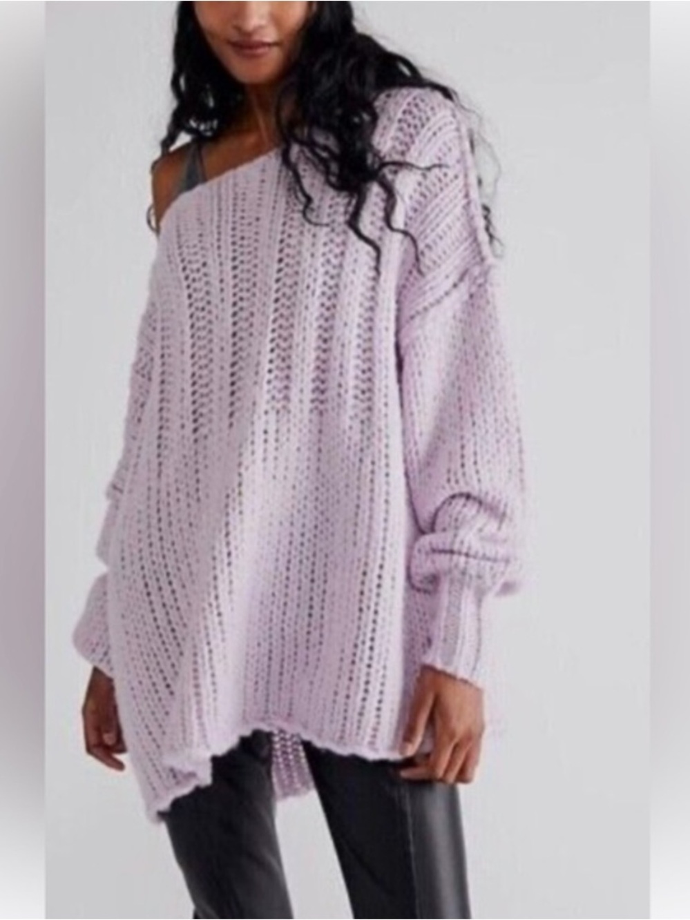 Free People Be There Pullover Sweater Lavender Oversized Size XS